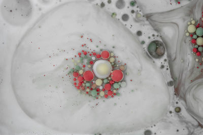 High angle view of berries on table