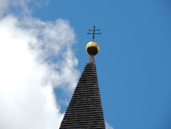 Low angle view of cathedral against blue sky