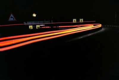 View of red light at night