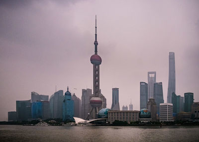 Modern buildings in city against sky