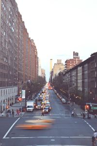 Traffic on road in city