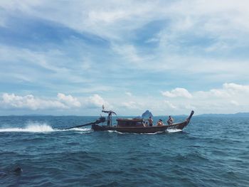 Boat sailing in sea