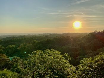 Scenic view of landscape against sky during sunset