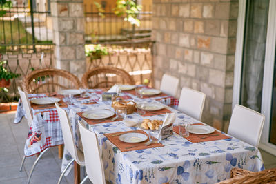 Place setting on table