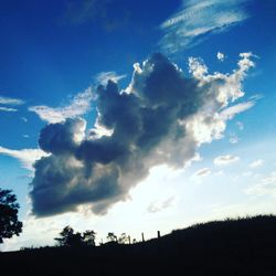 Low angle view of silhouette trees against sky