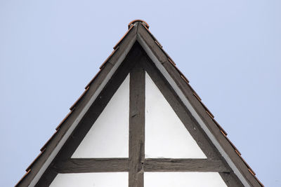 Low angle view of old building against clear sky