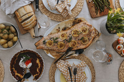 Table set for easter meal