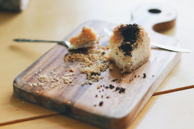 Close-up of dessert in plate on table