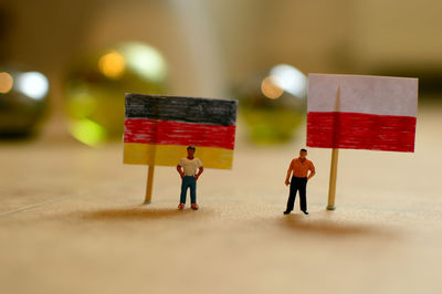 Figurines with german and poland flags