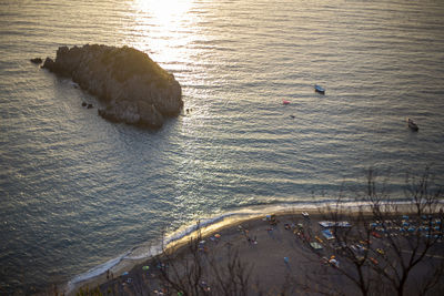 High angle view of sea shore