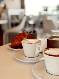 Close-up of breakfast on table at cafe