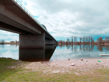 Bridge over river against sky