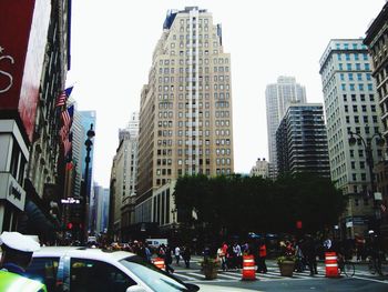 City street with buildings in background