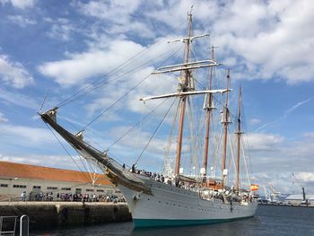 Ship in sea against sky