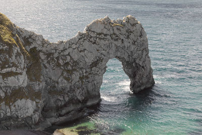 Rock formation in sea