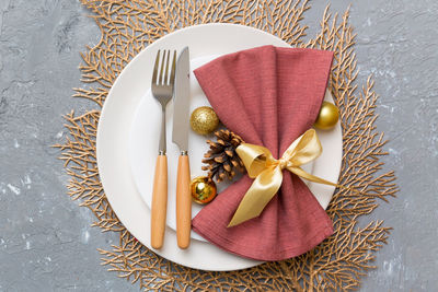 Directly above shot of food in plate on table