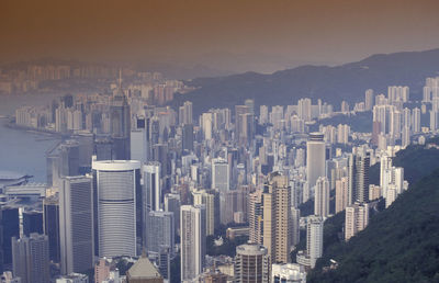 Aerial view of cityscape against sky