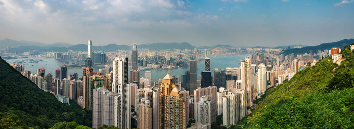 Panoramic view of cityscape against sky