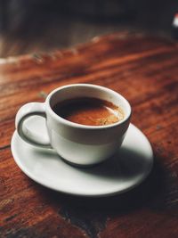 Close-up of coffee on table
