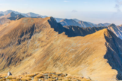 Aerial view of mountains against sky