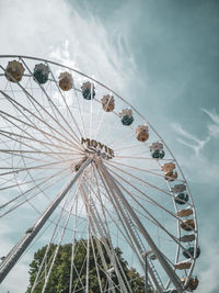 Low angle view of ferris wheel against sky