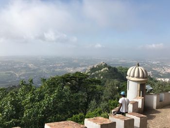 Panoramic view of temple against sky