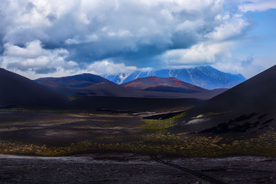 Scenic view of mountains against sky