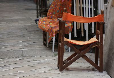 Close-up of chair on table