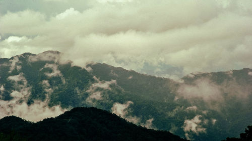 Low angle view of mountains against sky