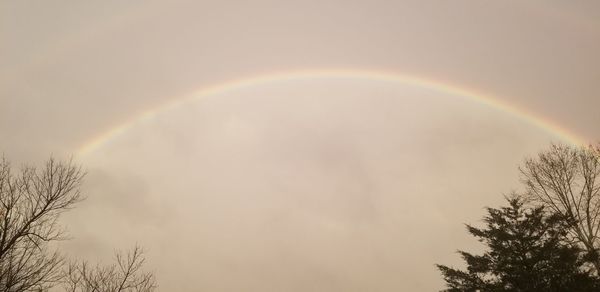 Low angle view of rainbow in sky