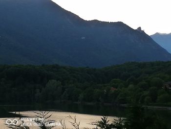 Scenic view of mountains against clear sky