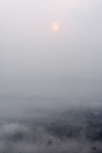 High angle view of foggy weather