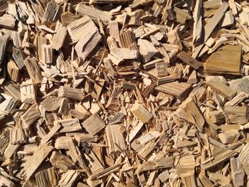 Full frame shot of wood chips