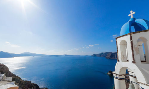 View of sea against blue sky