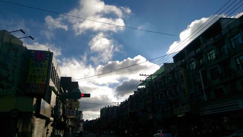 Low angle view of buildings against sky
