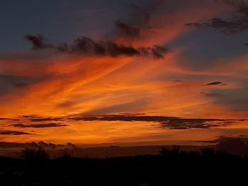 Scenic view of dramatic sky during sunset