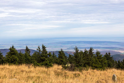 Scenic view of land against sky