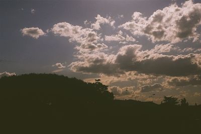 Scenic view of silhouette landscape against sky