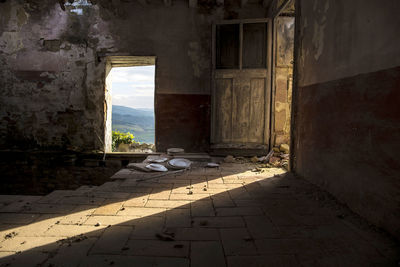 Interior of abandoned building