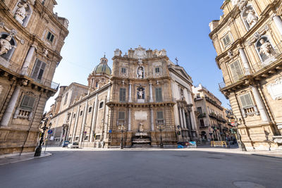 Low angle view of historical building against sky