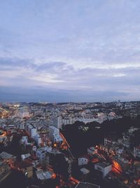 High angle view of townscape against sky