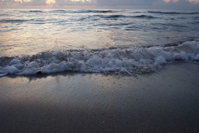 Waves rushing towards shore