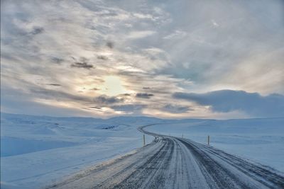 Iced road in iceland