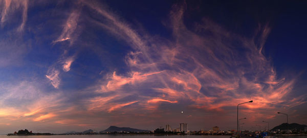 Low angle view of dramatic sky during sunset