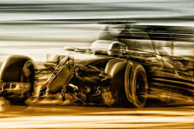 Close-up of yellow car