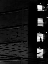 Silhouette of building at night