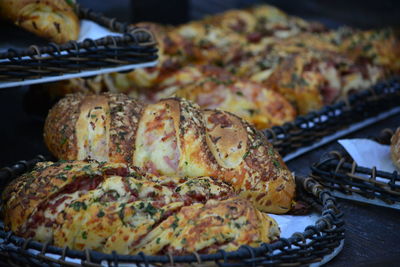 Close-up of bread in plate