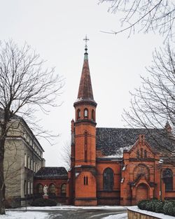 View of clock tower in winter