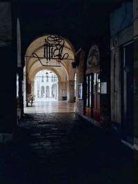 Empty corridor of building