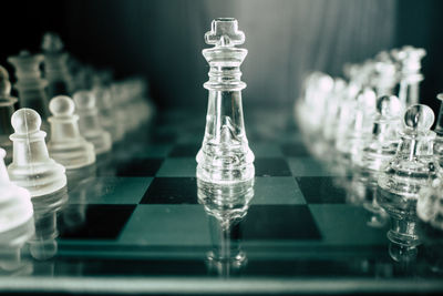 Close-up of chess pieces